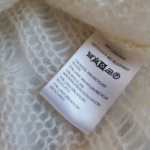 Anthropologie The Posey Stitchy Distressed Wool Blend Ivory Sweater - Small - Picture 7 of 7